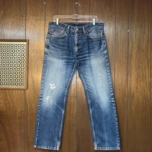 Levi's 505 Distressed
Straight Leg Denim Jeans — Men's W34 L30